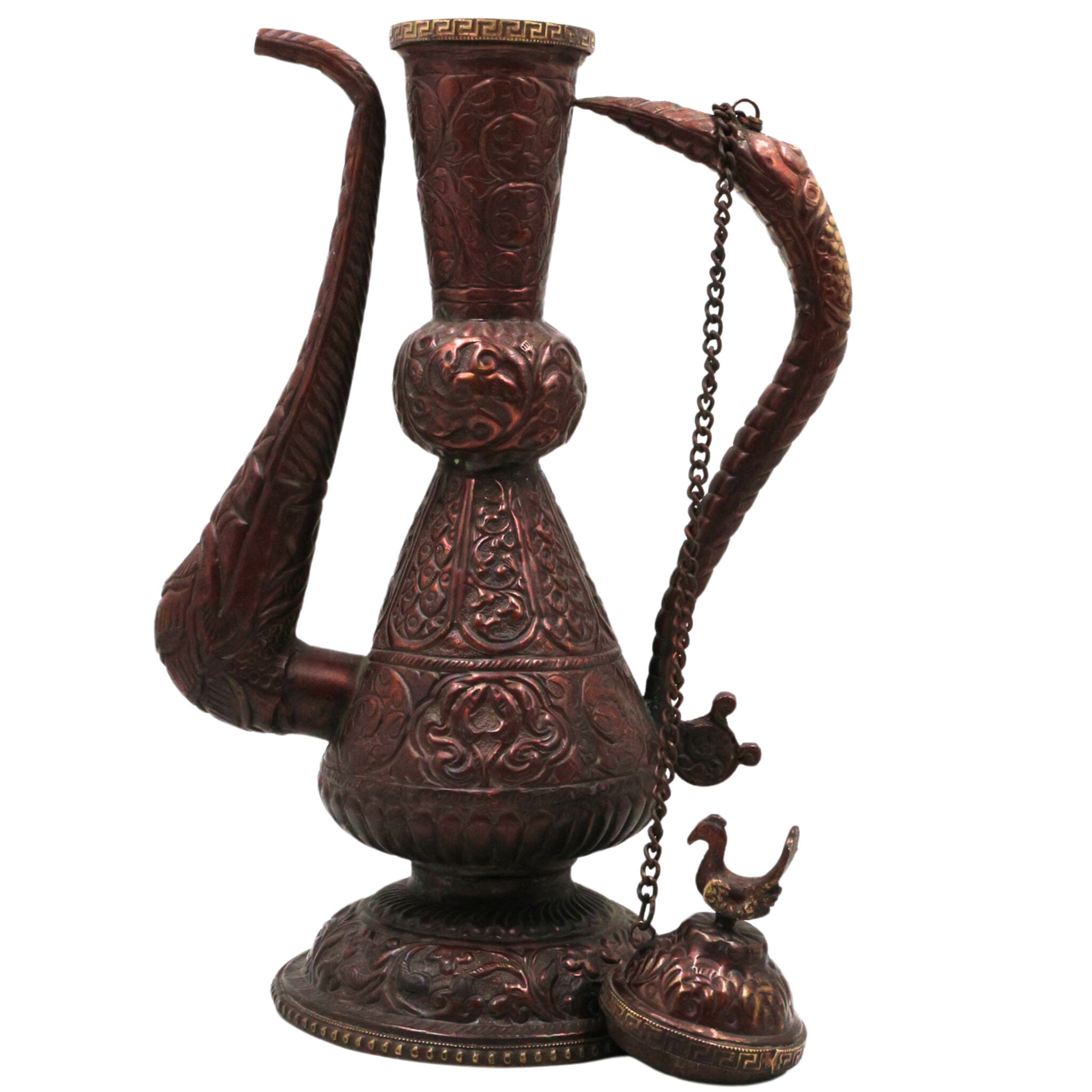 Bhunes Brass, Surahi, Suraahee, Ewer, Pitcher, Kettle, Ketalee, Kettledrum, Jar, Pot, Surai, Jug, Showpeice, Gift, Home Decor,Gold, 15 Inch, 1 Piece