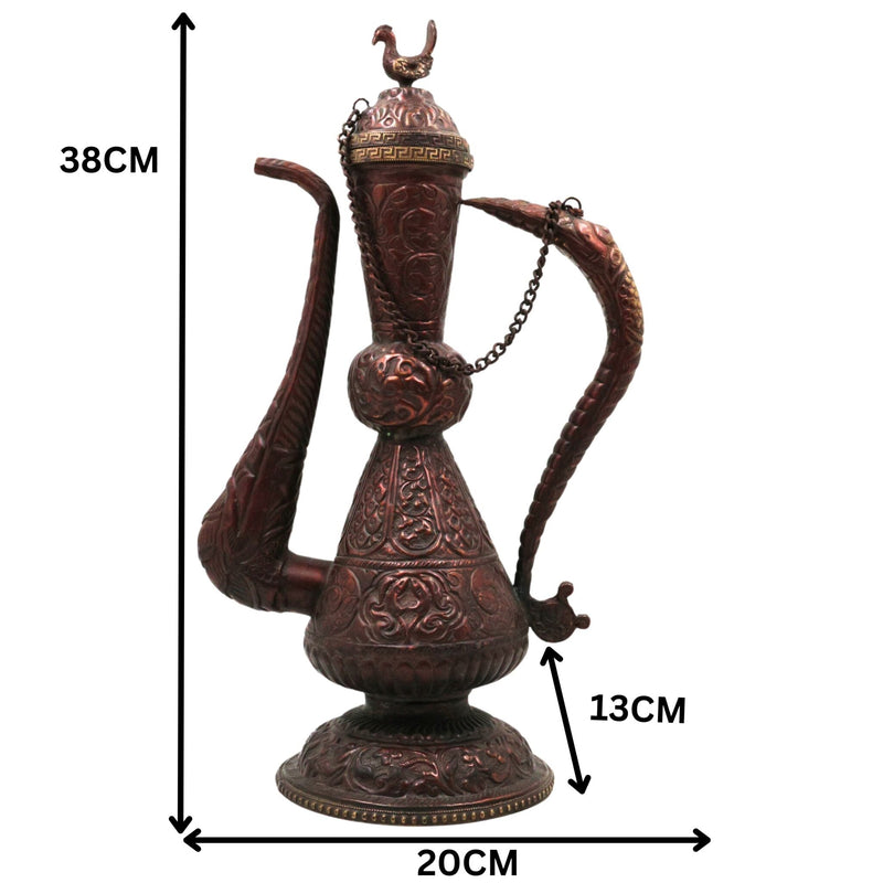 Bhunes Brass, Surahi, Suraahee, Ewer, Pitcher, Kettle, Ketalee, Kettledrum, Jar, Pot, Surai, Jug, Showpeice, Gift, Home Decor,Gold, 15 Inch, 1 Piece