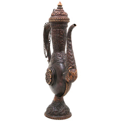 Brass Kettle Idol, Peetal Pital Pittal Ketli, Vintage Indian Surahi Pot,Gold, 7 Inch, 1 Piece
