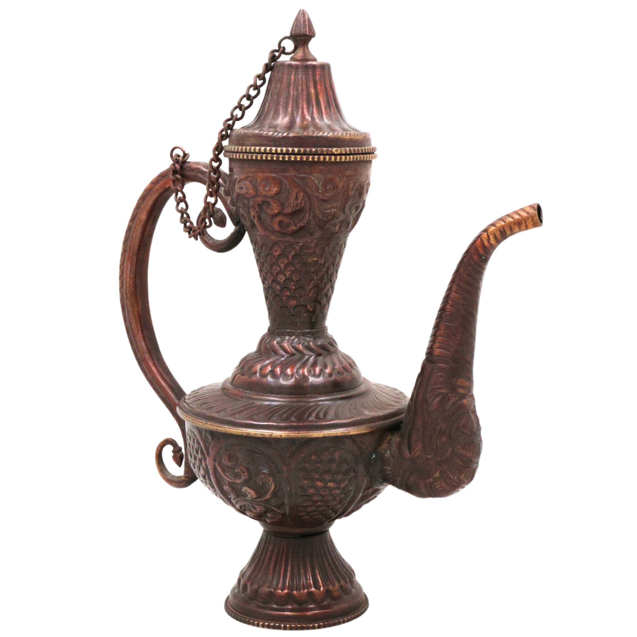 Bhunes Brass, Surahi, Surai, Suraahee, Ewer, Pitcher, Kettle, Ketalee, Kettledrum, Jar, Pot, Jug, Showpeice, Gift, Home Decor,Gold, 10 Inch, 1 Piece
