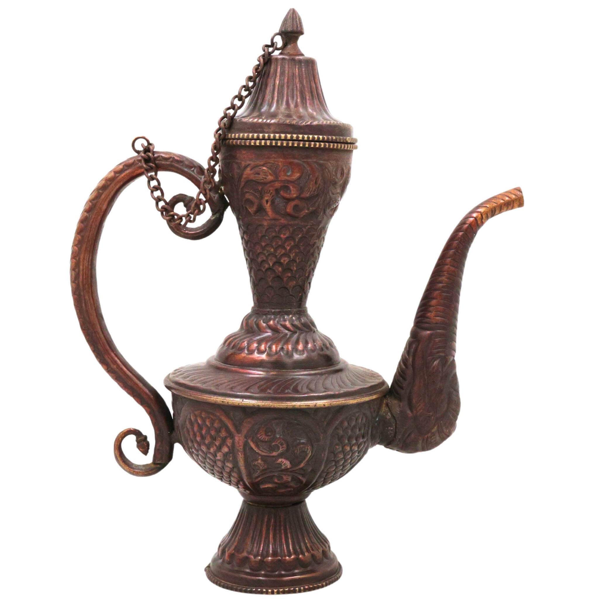 Bhunes Brass, Surahi, Surai, Suraahee, Ewer, Pitcher, Kettle, Ketalee, Kettledrum, Jar, Pot, Jug, Showpeice, Gift, Home Decor,Gold, 10 Inch, 1 Piece