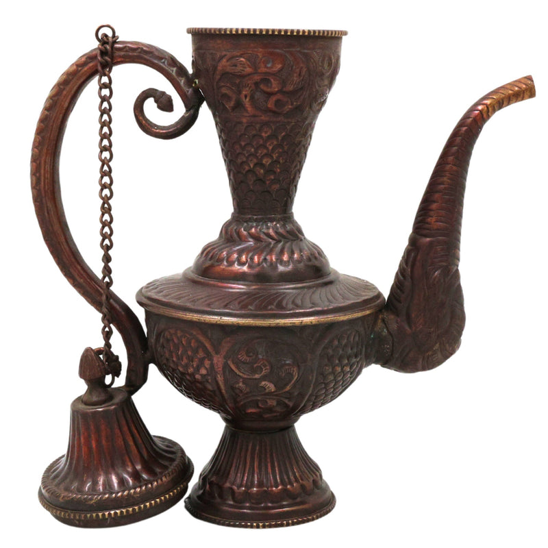 Bhunes Brass, Surahi, Surai, Suraahee, Ewer, Pitcher, Kettle, Ketalee, Kettledrum, Jar, Pot, Jug, Showpeice, Gift, Home Decor,Gold, 10 Inch, 1 Piece