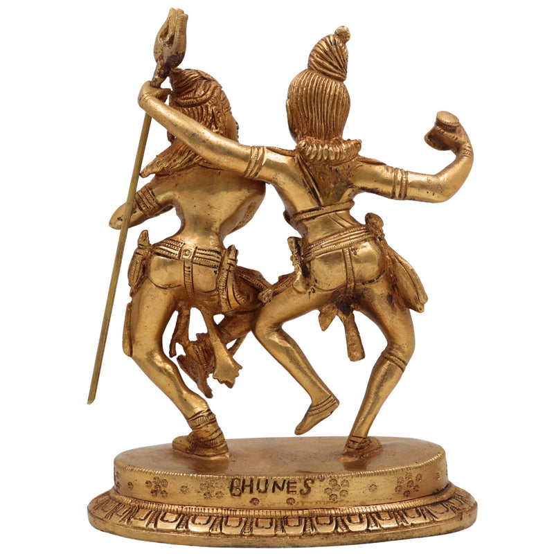 Brass Shiva Parvati Idol | Uma Maheshwara Murti | Gauri Shankar Vigraha | Shivling Pooja Moorti for Home Temple Decor,Gold, 7 Inch, 1 Piece