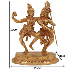 Brass Shiva Parvati Idol | Uma Maheshwara Murti | Gauri Shankar Vigraha | Shivling Pooja Moorti for Home Temple Decor,Gold, 7 Inch, 1 Piece