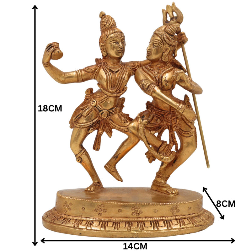 Brass Shiva Parvati Idol | Uma Maheshwara Murti | Gauri Shankar Vigraha | Shivling Pooja Moorti for Home Temple Decor,Gold, 7 Inch, 1 Piece
