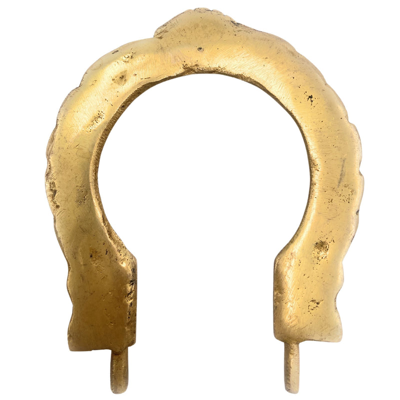 Brass Prabhavali for Home Temple, Small Traditional Arch Frame, Wall Hanging Deity Backdrop, Pooja Mandir Decor, Makara Torana, Tiruvasi, Thiruvachi, Kirtimukha Design, Gold, 6.5 Inch, 1 Piece