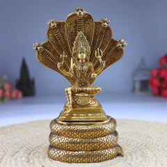 Brass Mariamman Idol | Mari Amman Murti | Mariyammal Devi Statue | Shakti Durga Silai | Kuladeivam Moorthi | Samayapuram Mariamman Vigraham | South Indian Goddess Pooja Idol,Gold, 10.5 Inch, 1 Piece