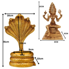 Brass Mariamman Idol | Mari Amman Murti | Mariyammal Devi Statue | Shakti Durga Silai | Kuladeivam Moorthi | Samayapuram Mariamman Vigraham | South Indian Goddess Pooja Idol,Gold, 10.5 Inch, 1 Piece