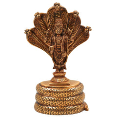 Brass Venkateshwara Idol - Balaji on Sheshanag Murti, Srinivasa Statue for Home Decor, Temple, Pooja, and Spiritual Gifting,Gold, 10.5 Inch, 1 Piece