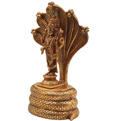 Brass Venkateshwara Idol - Balaji on Sheshanag Murti, Srinivasa Statue for Home Decor, Temple, Pooja, and Spiritual Gifting,Gold, 10.5 Inch, 1 Piece