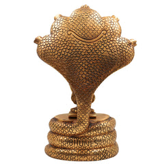 Brass Vishnu on Sheshnag Idol – Handmade Peetal Murti, Narayana Statue for Home, Temple, Puja & Office Decor,Gold, 10.5 Inch, 1 Piece