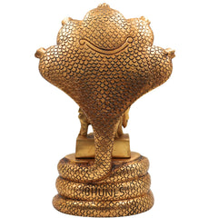 Brass Krishna Idol on Sheshnag | Gopal, Balakrishna, Radha Krishna Murti for Home, Temple & Pooja Decor,Gold, 10.5 Inch, 1 Piece