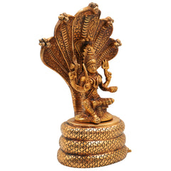 Brass Goddess Mariamman Idol on Sheshnag | Mariamma Murti, Mariyammal Vigraha, Aadi Mariamman Statue, Handcrafted South Indian Brass Idol, Home & Temple Decor,Gold, 10.5 Inch, 1 Piece