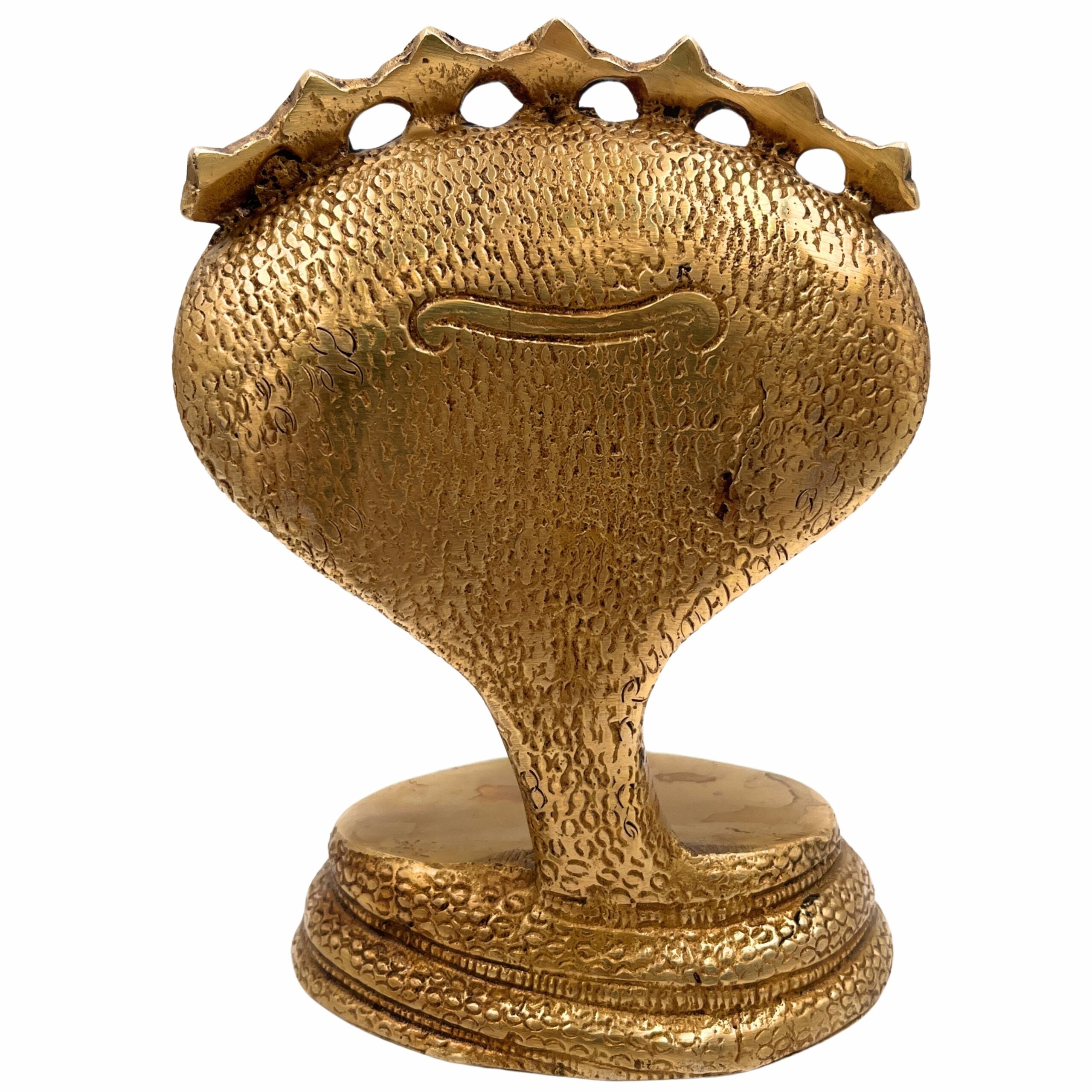 Bhunes Brass Sheshnag Singhasan, Seven Head Snake Prabhavali Chowki, Peetha for Temple, Puja Mandir Bajot Stand,Gold, 7 Inch, 1 Piece