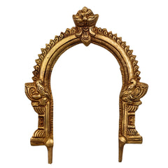 Bhunes Brass Prabhavali Arch Frame Wall Hanging – Traditional Prabhawali | Prabhaval for Temple, Deity Backdrop & Home Decor | Handmade, Gold, 6.5 Inch, 1 Piece