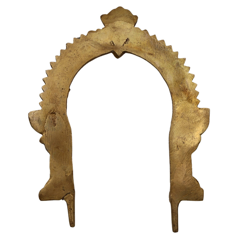 Bhunes Brass Prabhavali Arch Frame Wall Hanging – Traditional Prabhawali | Prabhaval for Temple, Deity Backdrop & Home Decor | Handmade, Gold, 6.5 Inch, 1 Piece
