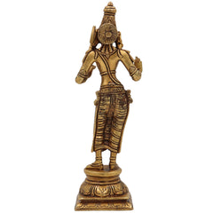 Handcrafted Brass Balarama Idol | Baladeva, Balabhadra, Haladhara, Halayudha, Sankarshana Murti for Home, Temple & Puja Decor,Gold, 9 Inch, 1 Piece