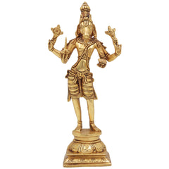 Brass Hayagriva Idol | Hayagreeva Murti Hayasirsa Veda Moorthy Vidya Varada Lakshmi Hayagriva Statue for Pooja, Temple, Home Decor & Gifts,Gold, 9 Inch, 1 Piece
