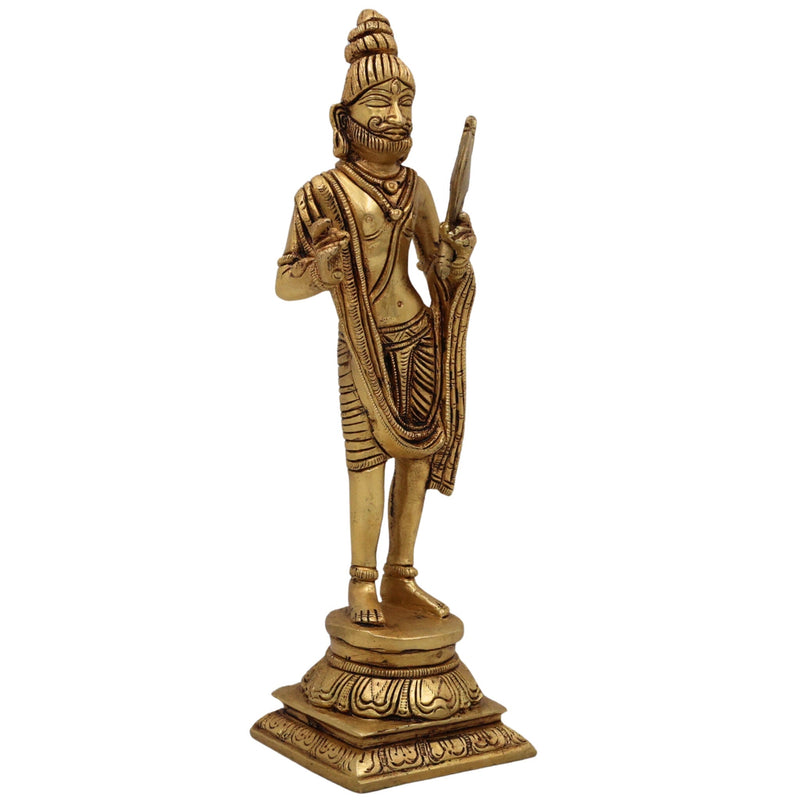 Handcrafted Brass Parashurama Idol | Lord Parasurama Murti, Vigraha, Pratima, Rama Bhargava, Rama Jamadagnya, Veerarama for Home, Temple, Puja & Office Decor,Gold, 9 Inch, 1 Piece