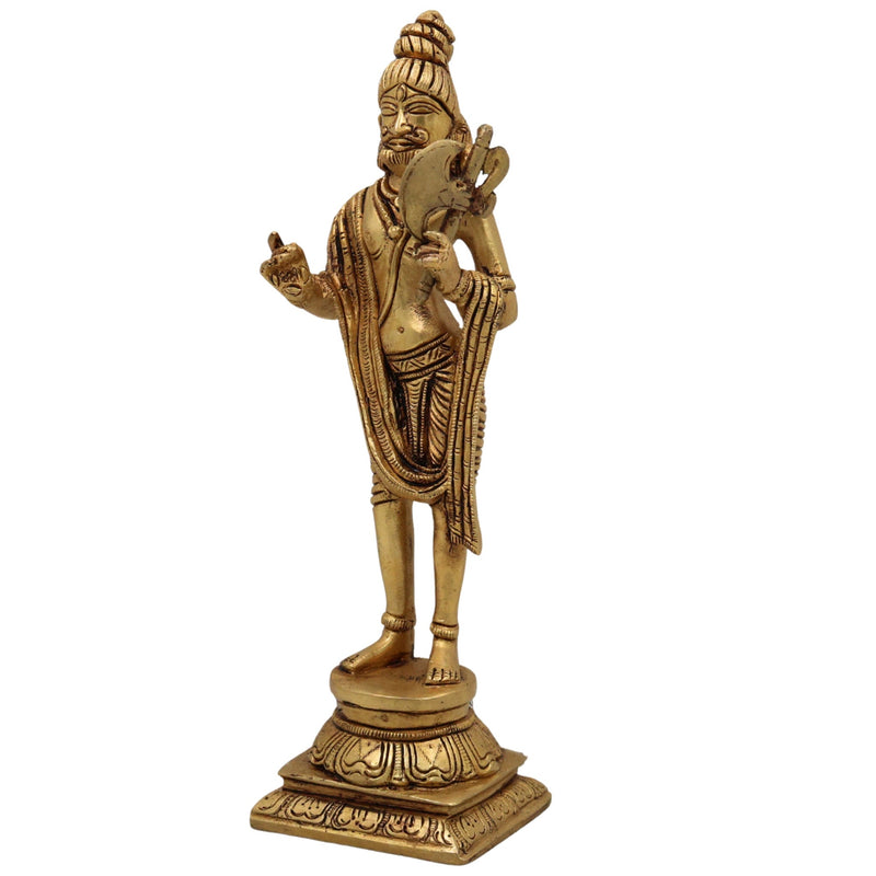 Handcrafted Brass Parashurama Idol | Lord Parasurama Murti, Vigraha, Pratima, Rama Bhargava, Rama Jamadagnya, Veerarama for Home, Temple, Puja & Office Decor,Gold, 9 Inch, 1 Piece