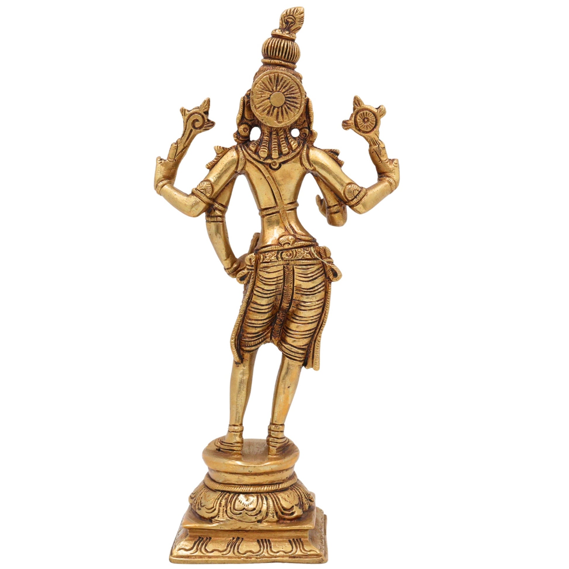 Brass Krishna Idol | Lord Krishna Murti | Gopal Vigraham | Radha Krishna Statue | Balakrishna Murti for Pooja, Temple & Home Decor,Gold, 9 Inch, 1 Piece
