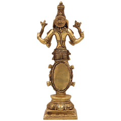 Brass Kurma Avatar Idol – Vishnu in Tortoise Form Murti, Panchaloha & Temple Statue for Pooja, Home Decor, Spiritual Worship,Gold, 9 Inch, 1 Piece