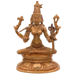 Bronze Kamakshi Devi Idol | Handcrafted Goddess Kamakshi Murti for Pooja, Home Decor & Spiritual Gifts, Brown, 3 Inch, 1 Piece