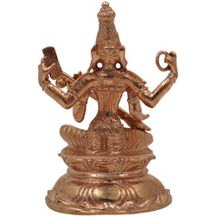 Handcrafted Panchaloha Bronze Saraswati Idol, Sharada, Vani, Vidya Mata Statue for Home, Temple & Office Decor, Spiritual Goddess of Knowledge, Music & Wisdom,Gold, 3.5 Inch, 1 Piece