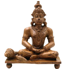 Bronze Hanuman Idol Anjaneya Bajrangbali Maruti Sankat Mochan Ram Bhakta Hanuman Statue, Brown, 3 Inch, 1 Piece