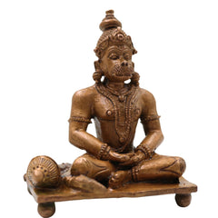 Bronze Hanuman Idol Anjaneya Bajrangbali Maruti Sankat Mochan Ram Bhakta Hanuman Statue, Brown, 3 Inch, 1 Piece