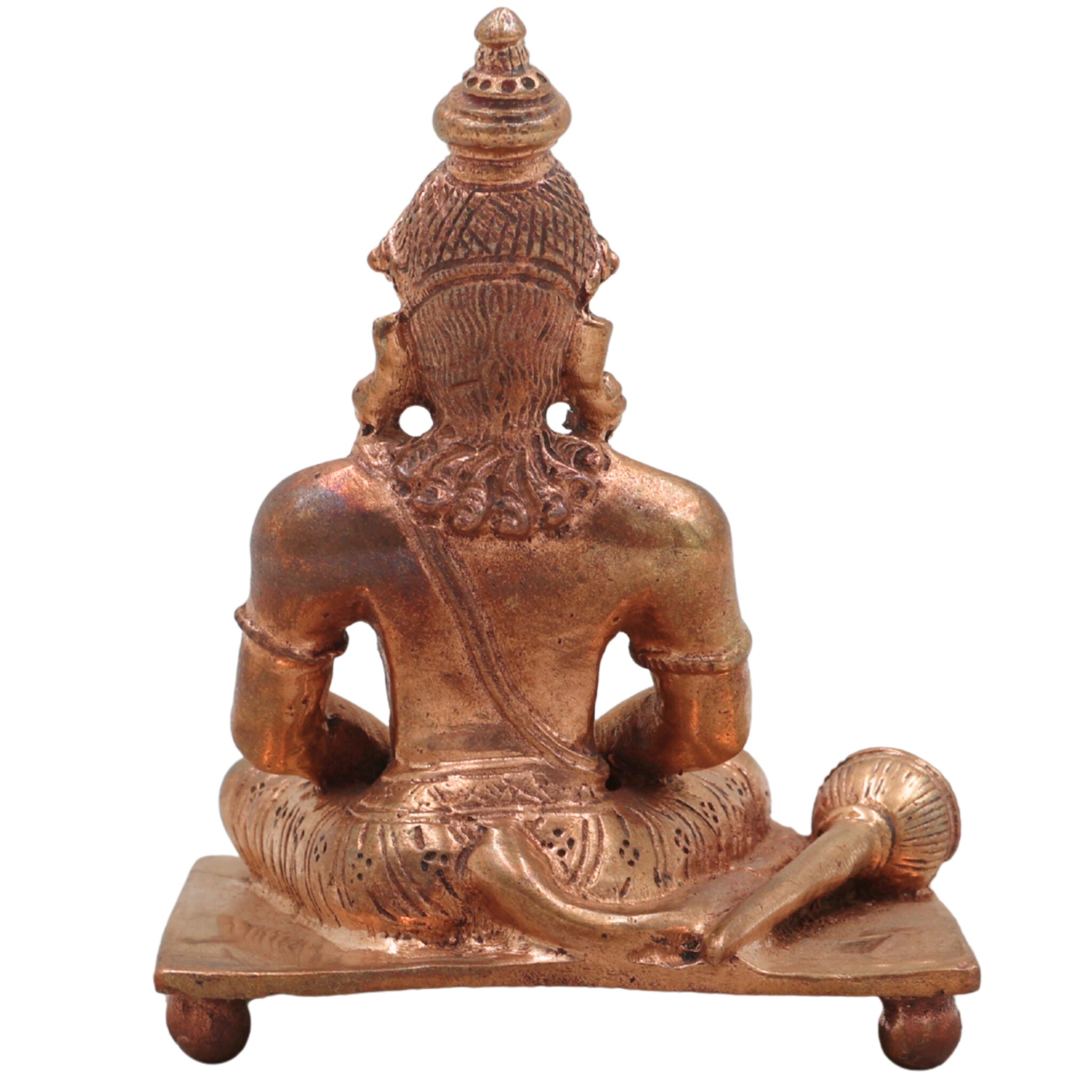 Handcrafted Panchaloha Hanuman Idol in Bronze | Anjaneya, Bajrang Bali, Veer Maruti Murti | South Indian Chola Art Sculpture for Pooja & Vastu,Gold, 3.5 Inch, 1 Piece