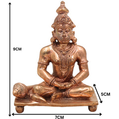 Handcrafted Panchaloha Hanuman Idol in Bronze | Anjaneya, Bajrang Bali, Veer Maruti Murti | South Indian Chola Art Sculpture for Pooja & Vastu,Gold, 3.5 Inch, 1 Piece