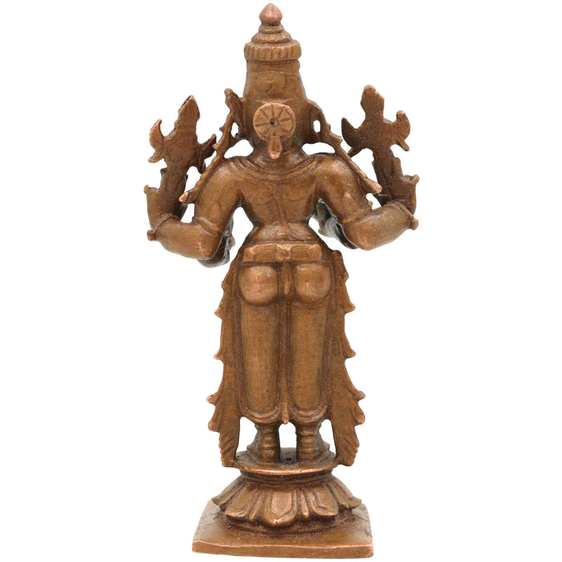 Bronze Dhanvantari Idol, Handcrafted Panchaloha Statue, Ayurvedic God Murti, Lord Dhanvantari, Chola Art Home & Temple Decor, Brown, 4 Inch, 1 Piece