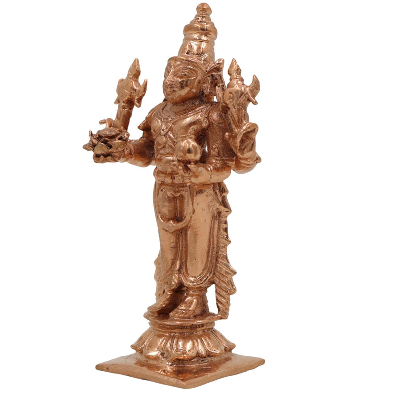 Handcrafted Bronze Dhanvantari Idol | Panchaloha Dhanvantri Murti | Ayurvedic God of Healing & Health for Home Temple,Gold, 4 Inch, 1 Piece