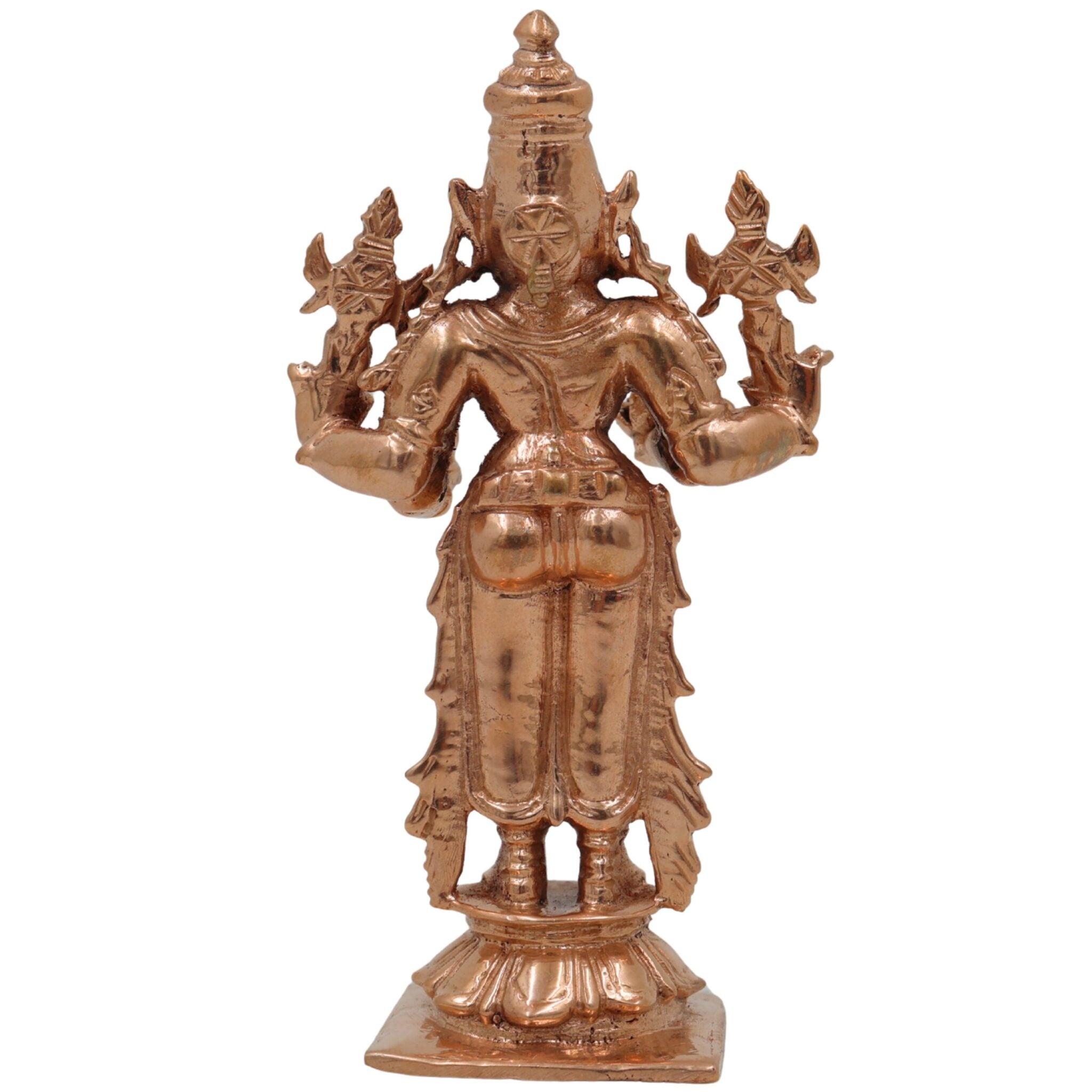 Handcrafted Bronze Dhanvantari Idol | Panchaloha Dhanvantri Murti | Ayurvedic God of Healing & Health for Home Temple,Gold, 4 Inch, 1 Piece