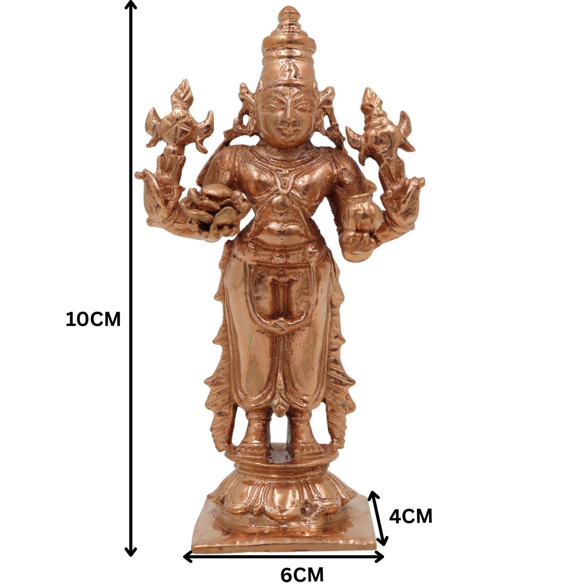 Handcrafted Bronze Dhanvantari Idol | Panchaloha Dhanvantri Murti | Ayurvedic God of Healing & Health for Home Temple,Gold, 4 Inch, 1 Piece