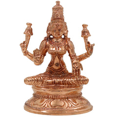 Bronze Handcrafted Maha Lakshmi Idol | Panchaloha Shri Kamala Padma Narayani Indira Bhargavi Lakshmi Statue for Puja, Temple & Home Decor,Gold, 3 Inch, 1 Piece