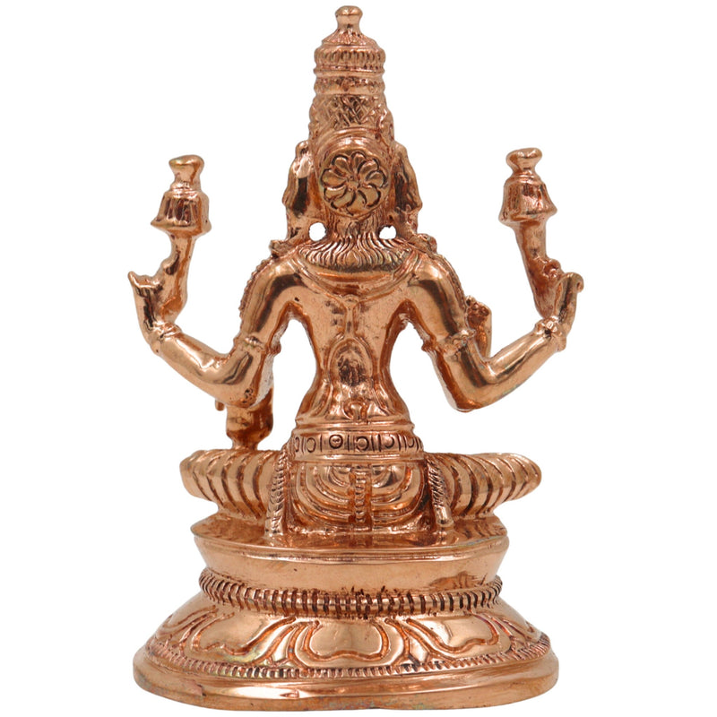 Bronze Handcrafted Maha Lakshmi Idol | Panchaloha Shri Kamala Padma Narayani Indira Bhargavi Lakshmi Statue for Puja, Temple & Home Decor,Gold, 3 Inch, 1 Piece