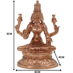 Bronze Handcrafted Maha Lakshmi Idol | Panchaloha Shri Kamala Padma Narayani Indira Bhargavi Lakshmi Statue for Puja, Temple & Home Decor,Gold, 3 Inch, 1 Piece