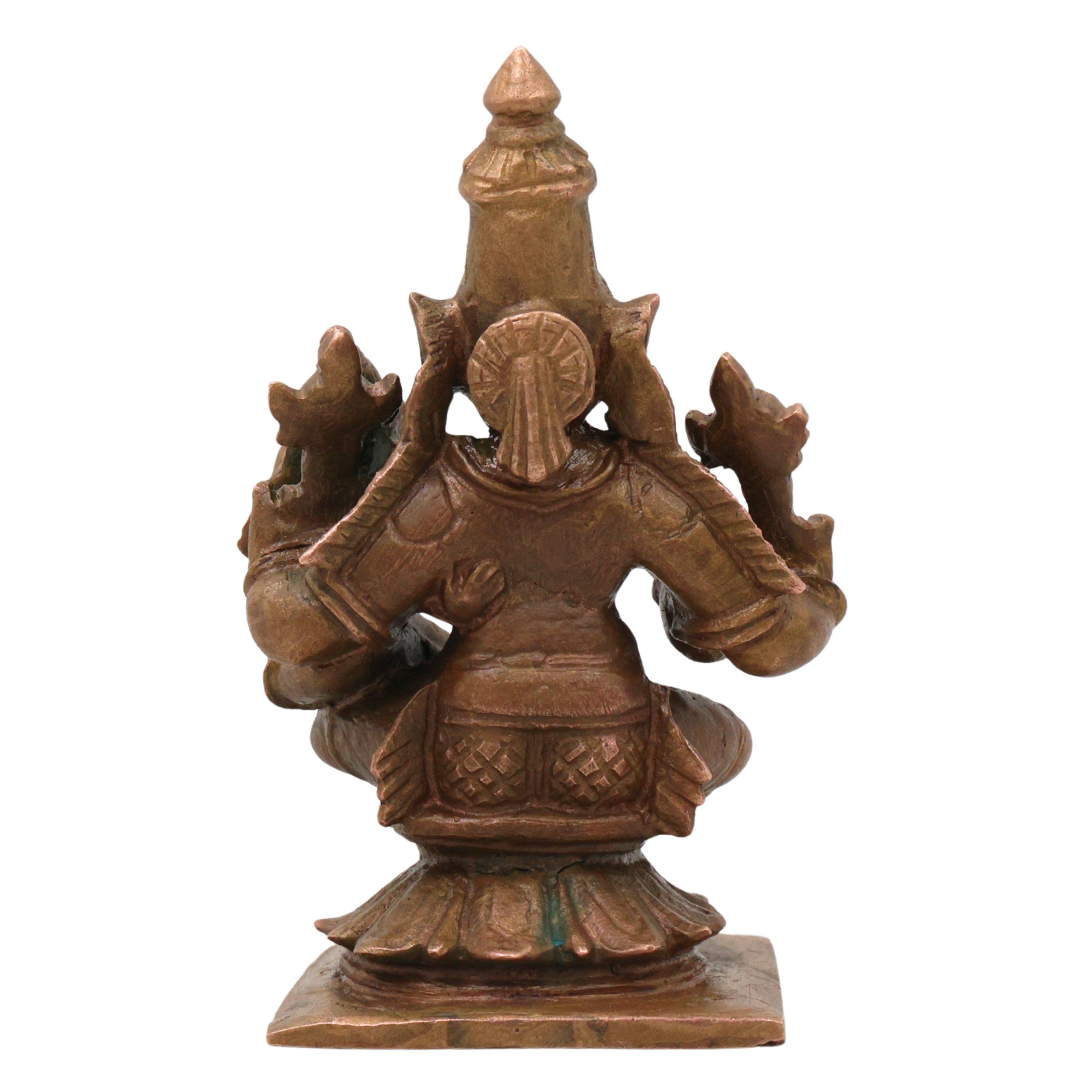 Lakshmi Narayana Bronze Idol, Sri Lakshmi Narayan Swamy Murti, Vishnu Lakshmi Vigraha, Sriman Narayana Mahalakshmi Kanchu Kansa Chola Shilpam Statue for Puja Mandir Decor, Brown, 3 Inch, 1 Piece