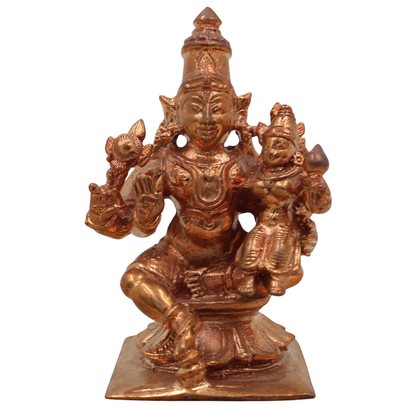 Handcrafted Bronze Vishnu Idol | Panchaloha Lakshmi Narayana Murti | Chola Art Temple Statue | Sri Venkateswara, Ranganatha, Balaji,Gold, 3 Inch, 1 Piece