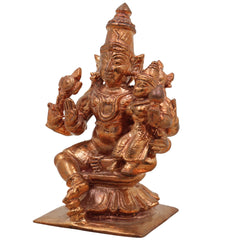 Handcrafted Bronze Vishnu Idol | Panchaloha Lakshmi Narayana Murti | Chola Art Temple Statue | Sri Venkateswara, Ranganatha, Balaji,Gold, 3 Inch, 1 Piece