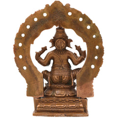 Handcrafted Bronze Ganesha Idol, Ganapati Murti, Vinayaka Statue, Siddhivinayak Sculpture, Panchaloha Gajanana Figurine for Pooja, Home Decor & Temple, Brown, 4 Inch, 1 Piece