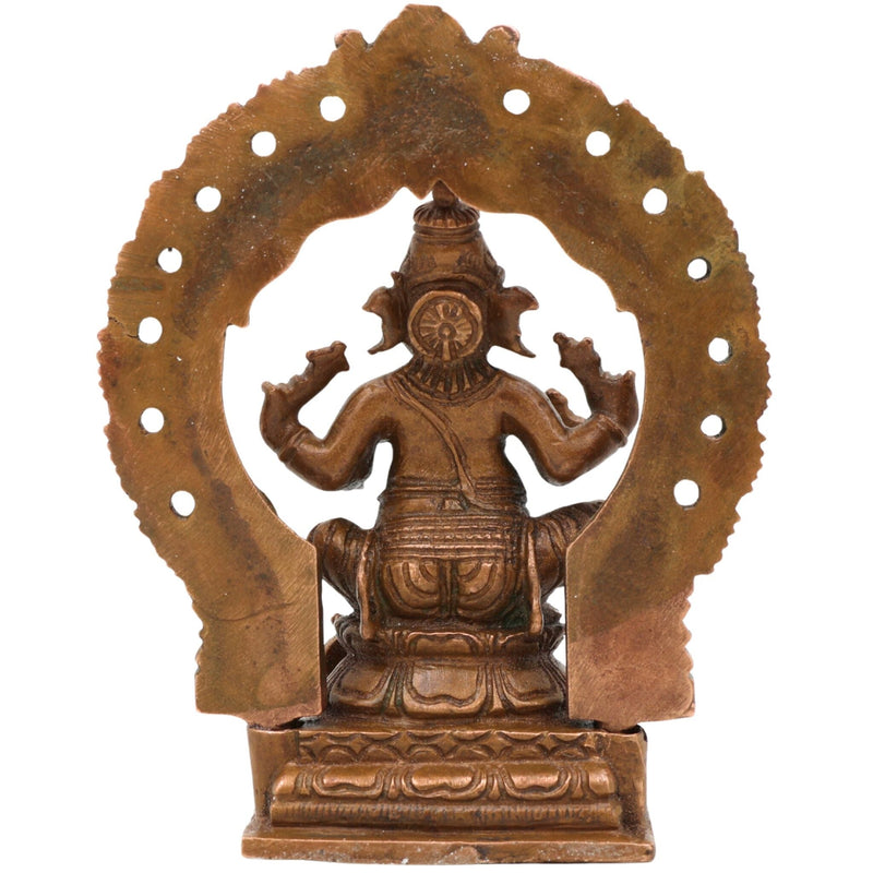 Handcrafted Bronze Ganesha Idol, Ganapati Murti, Vinayaka Statue, Siddhivinayak Sculpture, Panchaloha Gajanana Figurine for Pooja, Home Decor & Temple, Brown, 4 Inch, 1 Piece