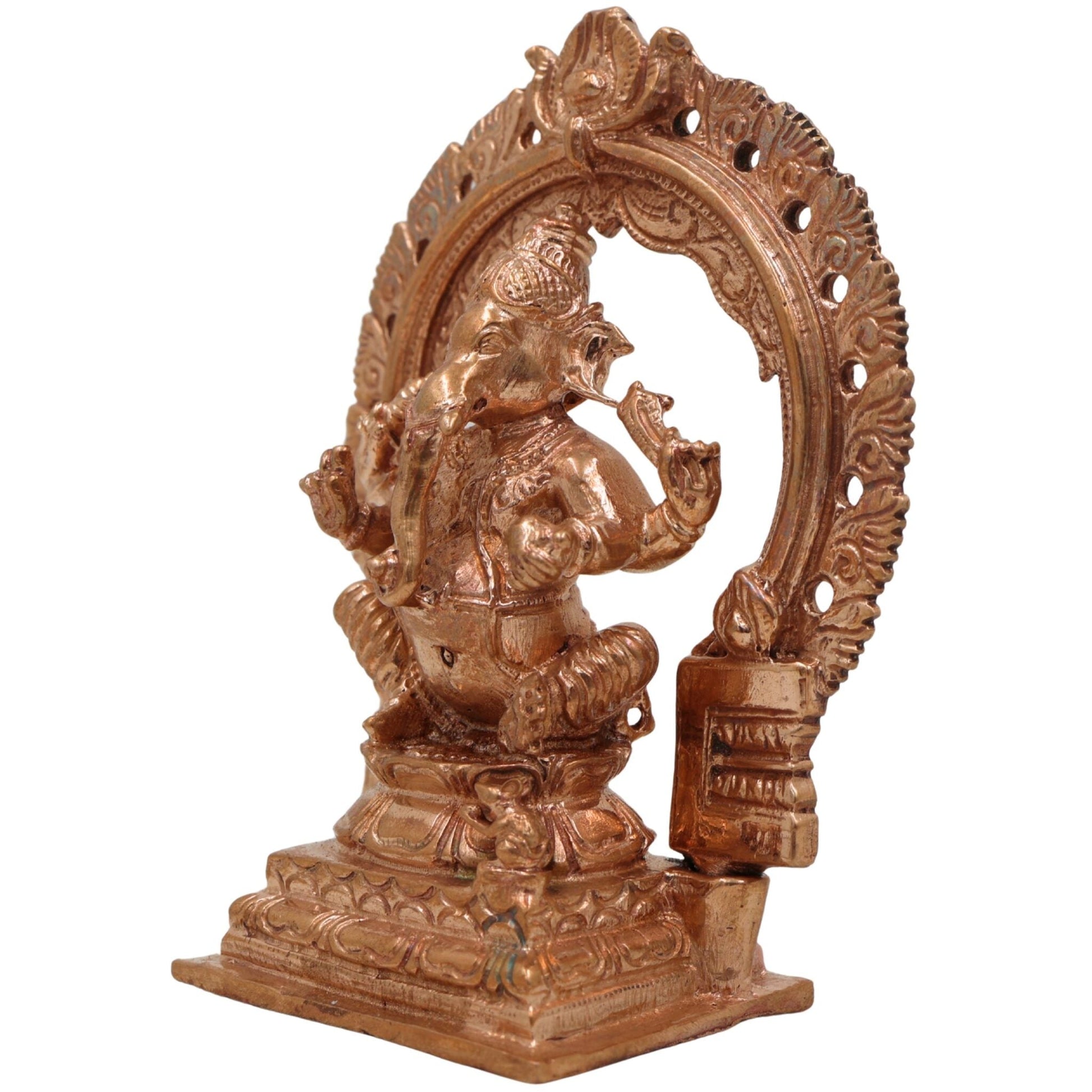Bronze Lord Ganesha Idol, Handmade Ganesh Murti for Pooja, Home Temple & Spiritual Decor, Gold, 4 Inch, 1 Piece