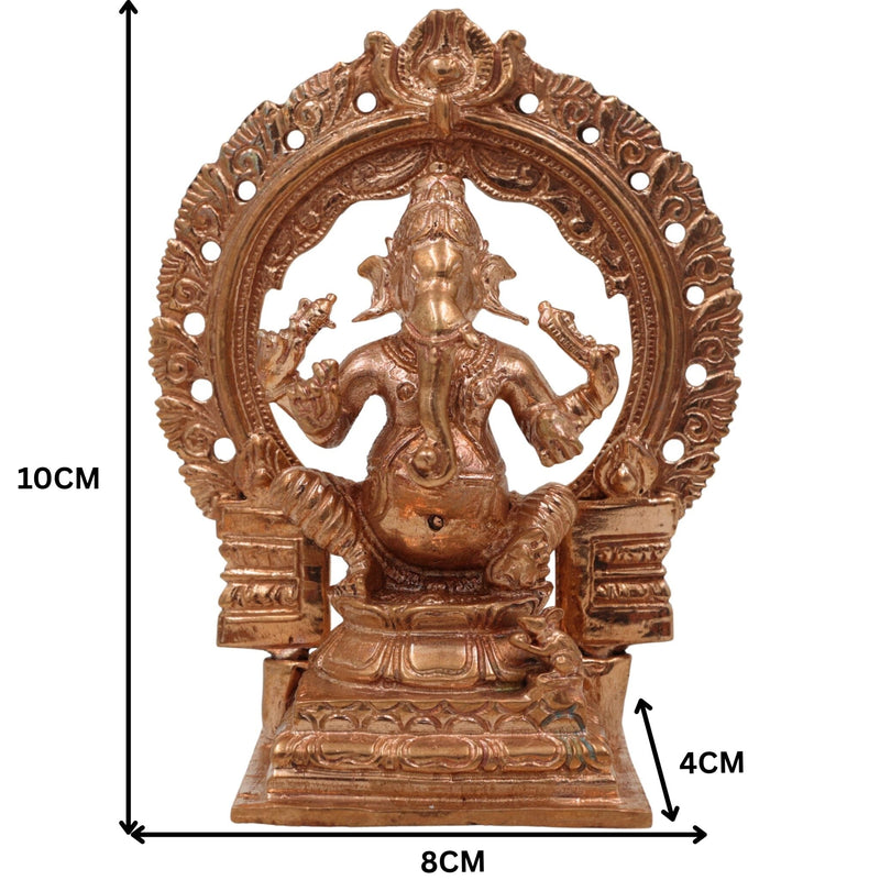 Bronze Lord Ganesha Idol, Handmade Ganesh Murti for Pooja, Home Temple & Spiritual Decor, Gold, 4 Inch, 1 Piece