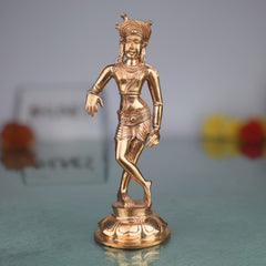 Vrishavahana Shiva Idol in Panchaloha Bronze, Mahadev Murti, Bholenath Statue, Handmade Chola Art Shiva for Puja & Home Décor,Gold, 6 Inch, 1 Piece