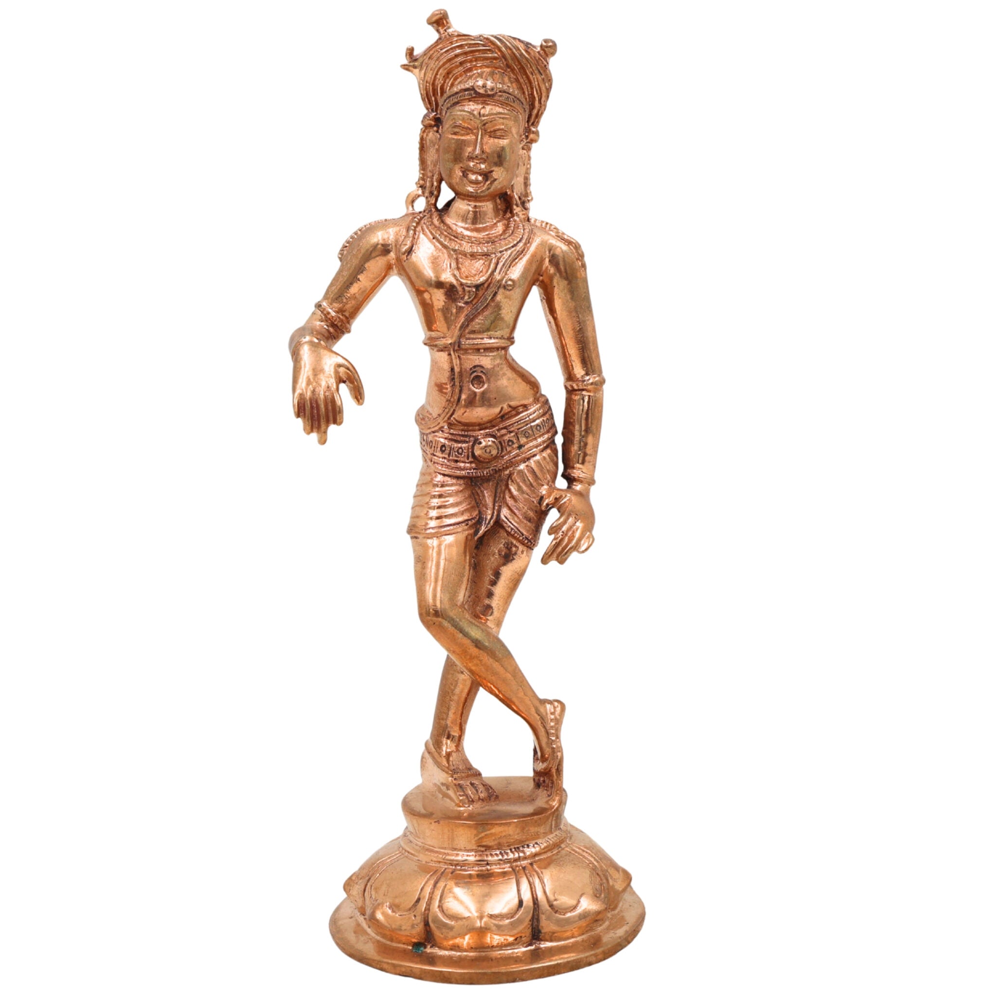Vrishavahana Shiva Idol in Panchaloha Bronze, Mahadev Murti, Bholenath Statue, Handmade Chola Art Shiva for Puja & Home Décor,Gold, 6 Inch, 1 Piece