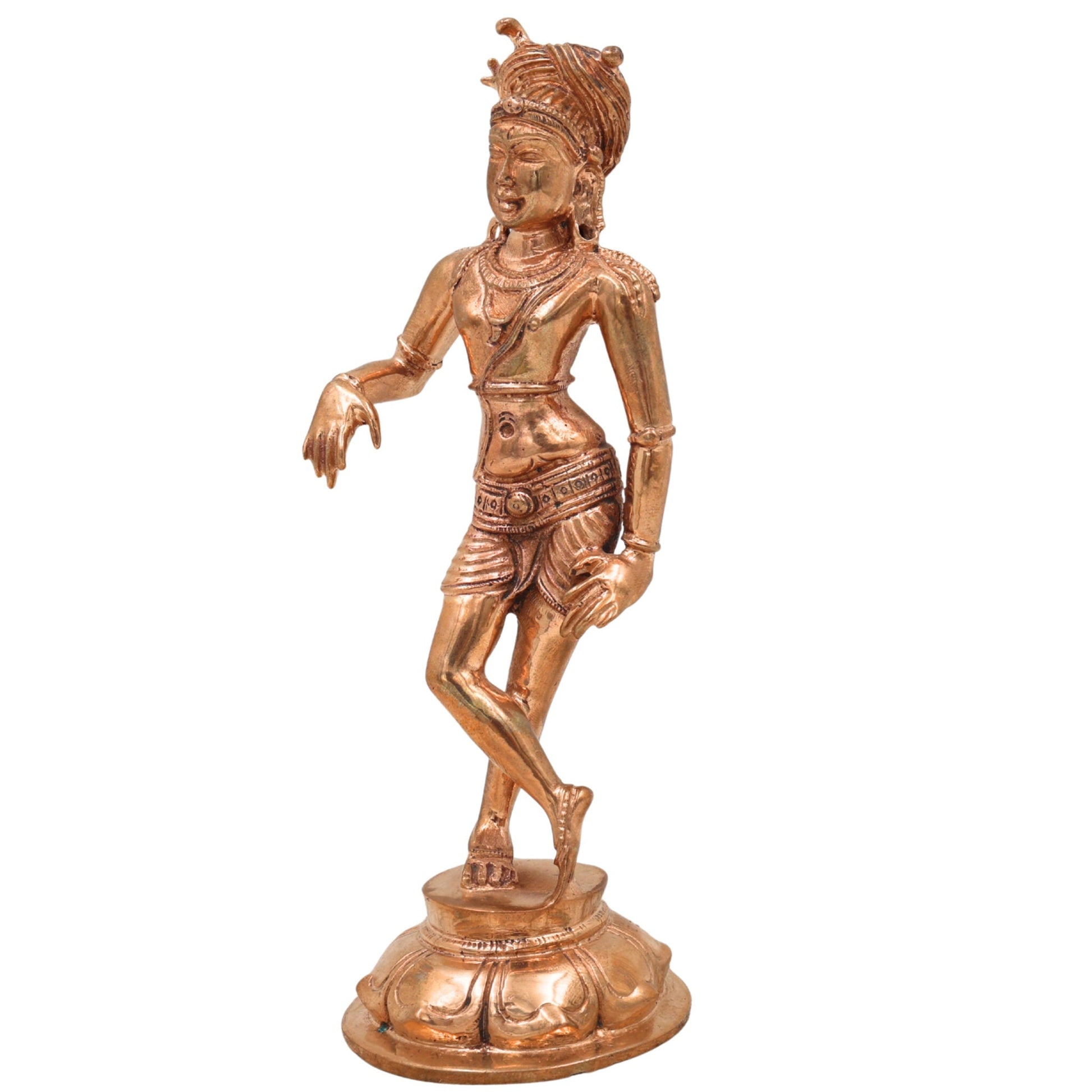 Vrishavahana Shiva Idol in Panchaloha Bronze, Mahadev Murti, Bholenath Statue, Handmade Chola Art Shiva for Puja & Home Décor,Gold, 6 Inch, 1 Piece