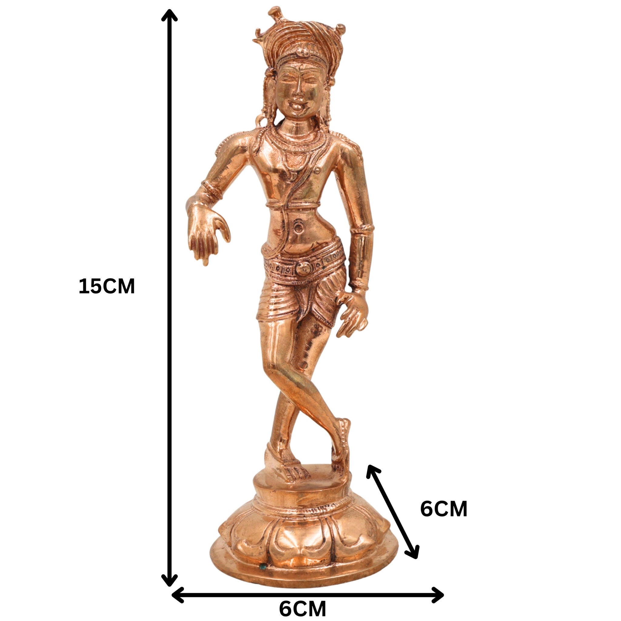 Vrishavahana Shiva Idol in Panchaloha Bronze, Mahadev Murti, Bholenath Statue, Handmade Chola Art Shiva for Puja & Home Décor,Gold, 6 Inch, 1 Piece